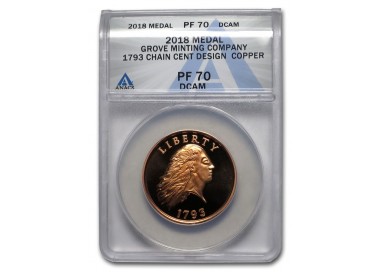 ANACS Certified 2018 Chain Cent PF-70